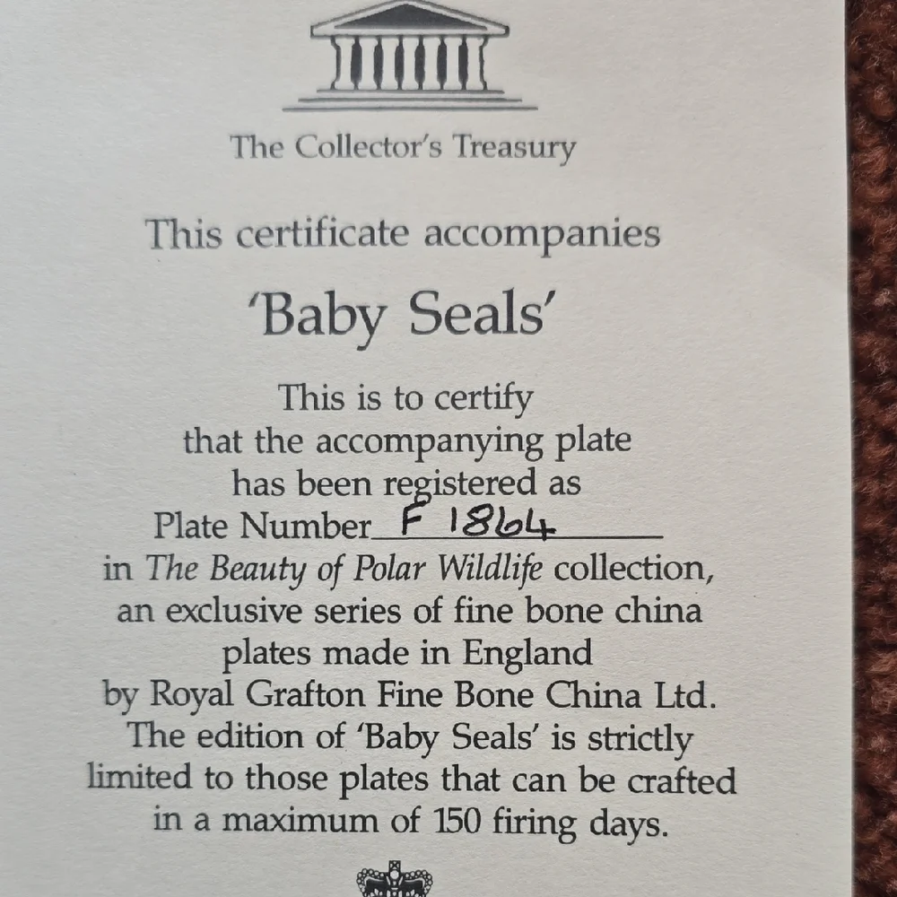Baby Seals By Mike Jackson Seal Pup Royal Grafton Collectors Decorative Plate - Picture 8 of 12